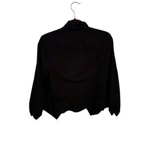 IRIS Los Angeles Black Open Front Cropped Blazer Jacket - Size L - Chic & Profes